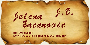 Jelena Bacanović vizit kartica